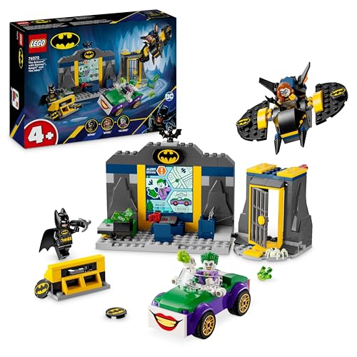 LEGO DC Batcaverna con Batman, Batgirl e The Joker, Giocattolo da Costruire con Action Figure dei Supereroi da