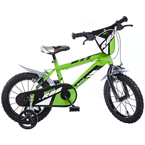 Dino Bikes Kinderfahrrad, Bicicletta da Bambino, 16', Colore: Verde, 16 inch