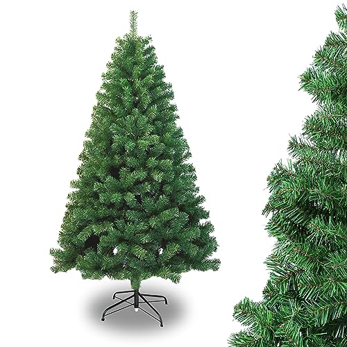 Ansobea - Albero di Natale artificiale, 180 cm, in plastica, con 650 punte, pieghevole, resistente al fuoco, in metallo,