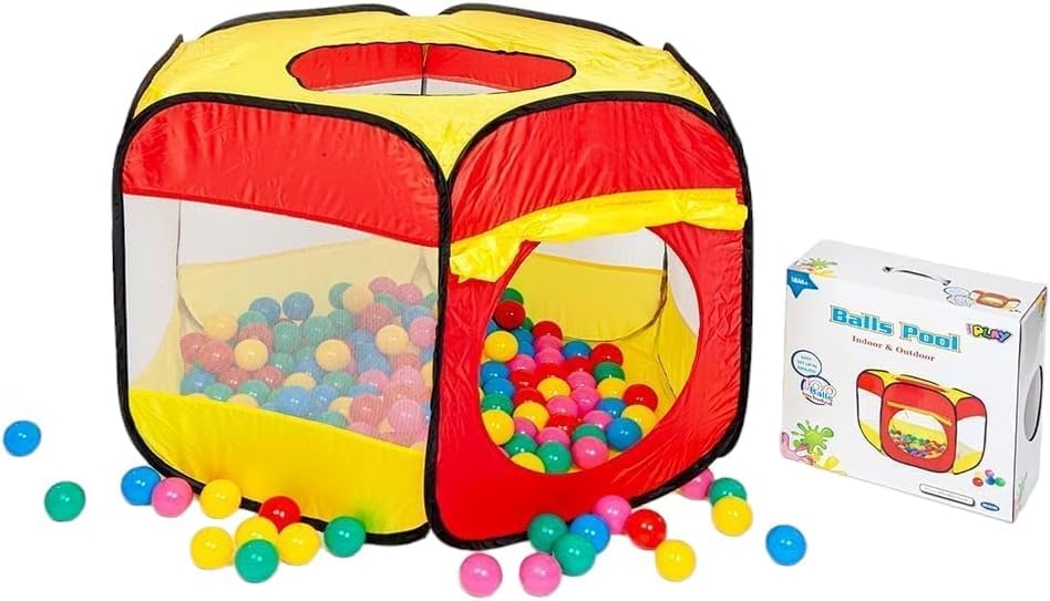 NOT JUST A BOX - Palline 6cm diametro Palline di plastica Colorate Gioco per Bambini (100 Palline + Vasca)