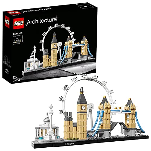 LEGO Architecture Londra, Set con London Eye, Big Ben e Tower Bridge, Kit Modellismo da Costruire per Adulti, Set da