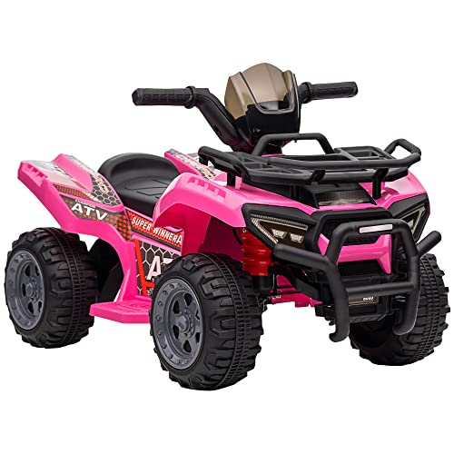 HOMCOM Quad Elettrico per Bambini 18-36 Mesi con Batteria Ricaricabile 6V, Mini Quad per Bambini in Metallo e PP,