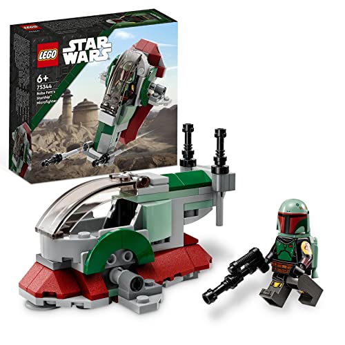 LEGO Star Wars Astronave di Boba Fett Microfighter Giocattolo, Modellino da Costruire set Mandaloriano per Bambini con 2