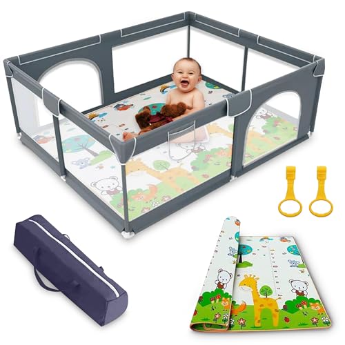 Box per Bambini Con Materassino 120 x 120cm | Recinto Per Bambini Con Tappeto | Box Neonato Centro di Attività per