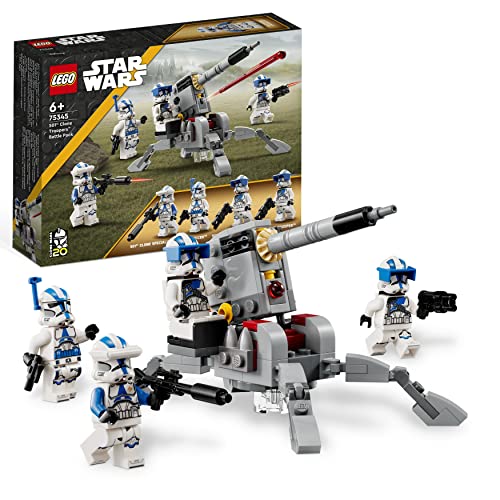 LEGO 75345 Star Wars Battle Pack Clone Troopers Legione 501, Modellino Da Costruire Con Cannone Giocattolo Anticarro