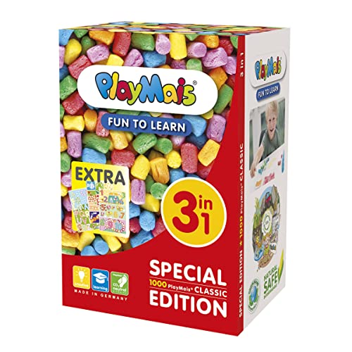 PlayMais - Fun to Learn 3 in 1 – per bambini a partire dai 3 anni I giocattoli per motorie con più di 1000 pezzi,