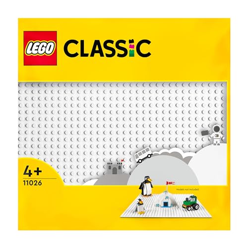 LEGO Classic Base Bianca, Tavola per Costruzioni Quadrata con 32x32 Bottoncini, Piattaforma Classica per Mattoncini per