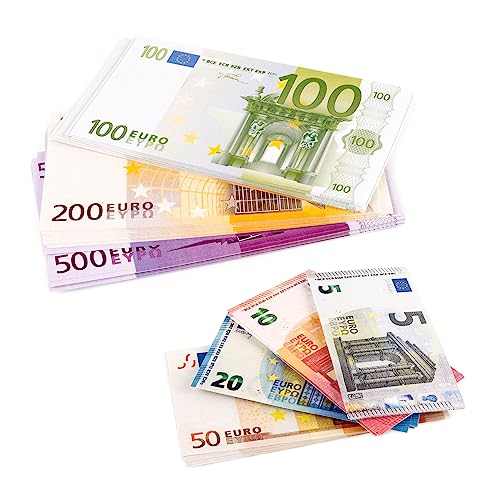 EIGHT4TWO® Confezione da 175 Banconote di Soldi Giocattolo - Composto da 25 Banconote da 5, 10, 20, 50, 100, 200 e 500