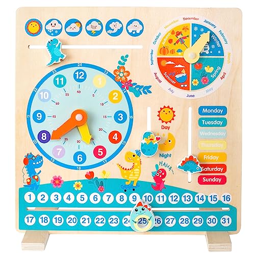 Calendario dell'orologio per bambini, orologio del calendario educativo per imparare tempo, mese, settimana, data,