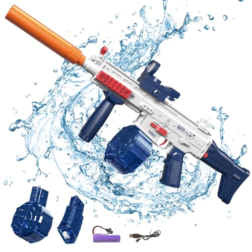 XUNIVERS Pistola ad acqua elettrica, 320CC + 120CC Potenti, Pistola ad acqua di grande capacità, Pistola a Spruzzo a