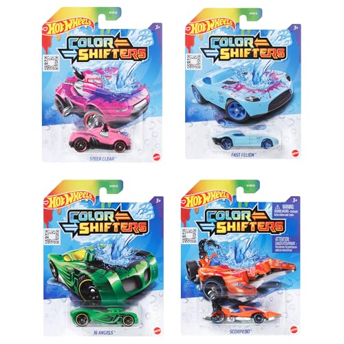 Mattel - Hot Wheels Shifters, Veicoli Cambia-Colore, Assortimento di Macchinine, Multicolore, Colori e Modelli
