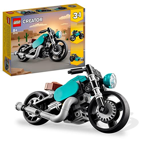 LEGO Creator Motocicletta Vintage, Set 3 in 1 con Moto Giocattolo Classica, Road Bike e Macchina Dragster, Giochi per