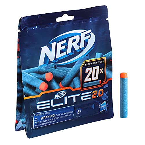 Nerf Confezione ricarica 20 dardi Nerf Elite 2.0 - Include 20 dardi Nerf Elite 2.0 ufficiali, compatibile con tutti i