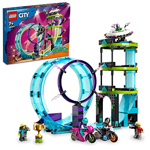 LEGO 60361 City Stuntz Stunt Riders: Sfida Impossibile, Acrobazie 3 in 1 per 1 o 2 Giocatori, 2 Moto Giocattolo Carica e