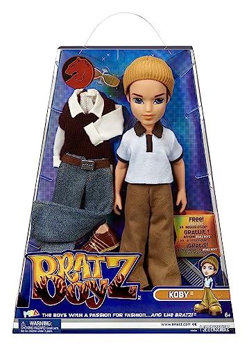 Bratz Original Fashion Doll KOBY - Boyz Serie 3 - Bambola bambino, 2 completi e poster - Per collezionisti e bambini