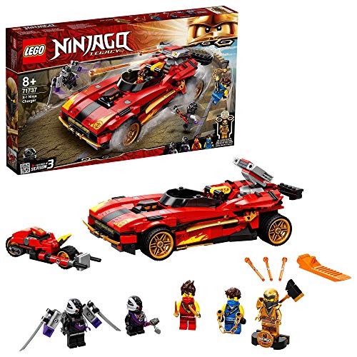 LEGO 71737 NINJAGO Super-bolide Ninja X-1, Macchinina Giocattolo e Motocicletta Ninja con Personaggio Cole d'Oro, Giochi