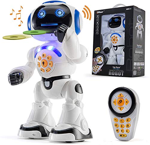Top Race Robot parla di giocattoli, cammina, telecomando, danza, canta, leggi storie, teste la matematica, trasmetti