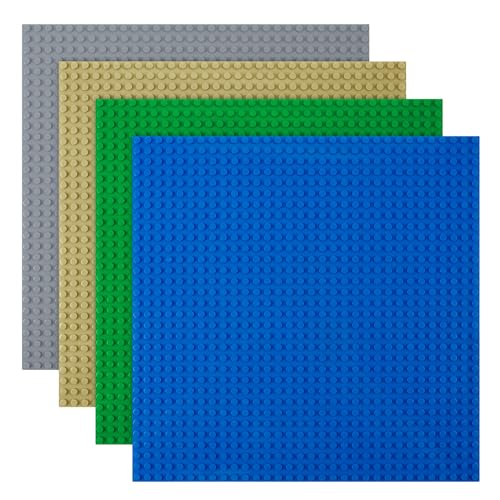 HOTUT Classic Base Verde, Set di 4 Pannelli da Costruzione 25 x 25 cm, Tavola per Costruzioni Quadrata con 32x32