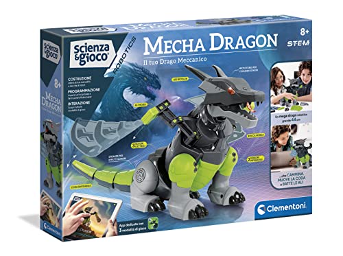 Clementoni Science & Play-Mecha Dragon Robot Scienza e Gioco Robotics Giocco Educativo ed Interattivo, Multicolore,