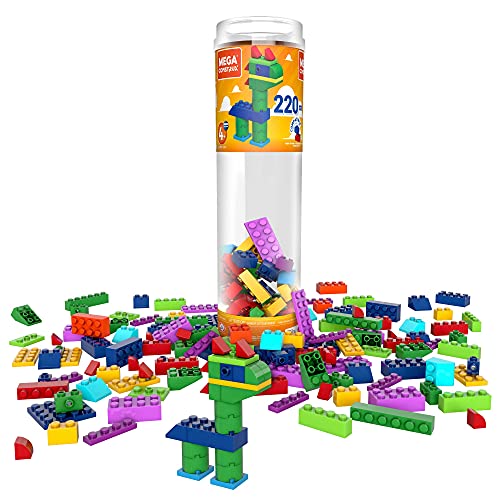 Mega Construx Set Tubo Costruzioni Large da 220 Mattoncini, Giocattolo per Bambini 4+Anni,GVM51