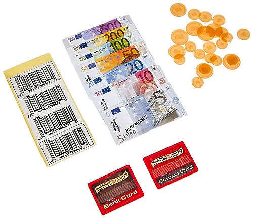 Theo Klein 9316, Set di accessori per registratori di cassa I Include denaro per giocare, carta di credito e codici a
