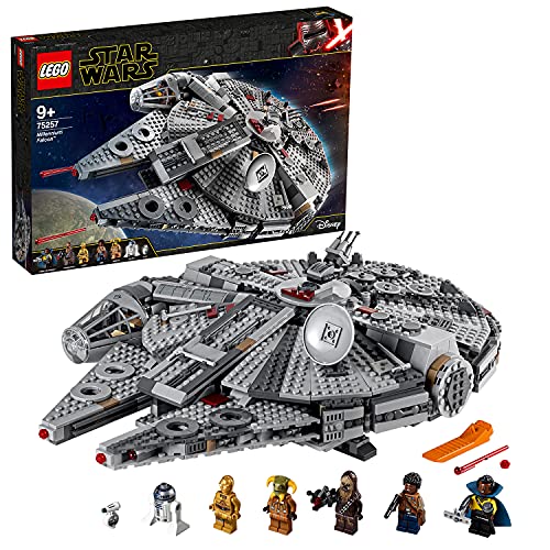 LEGO 75257 Star Wars Millennium Falcon, Set di Costruzioni dell’Iconica Astronave, con Finn, Chewbacca, Lando