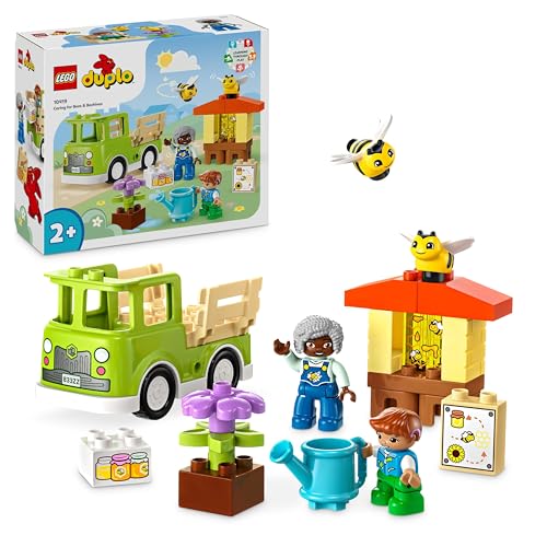 LEGO DUPLO Cura di Api e Alveari, Gioco Educativo per Bambini e Bambine in età Prescolare con 2 Personaggi e Camion