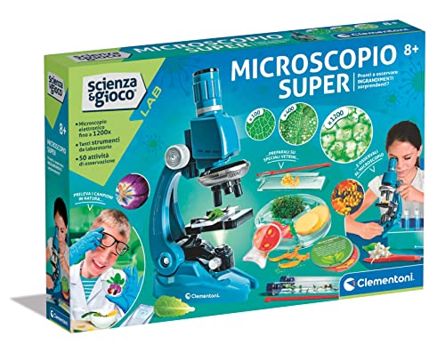 Clementoni Lab Super-Laboratorio, Microscopio Bambini Ottico, Oltre 50 Esperimenti di