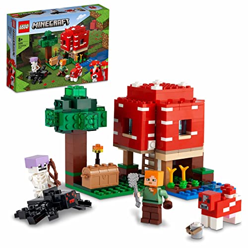 LEGO Minecraft La Casa dei Funghi, Giocattoli per Bambini di 8+ Anni, Idea Regalo con il Personaggio di Alex 21179