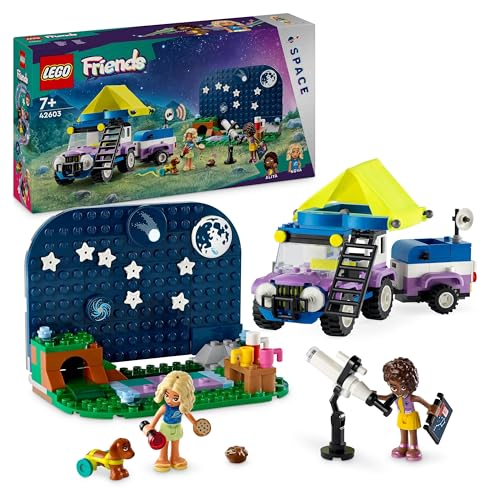 LEGO Friends Camping-Van Sotto le Stelle, Giochi per Bambine e Bambini da 7 Anni con Telescopio Giocattolo, Modellino di