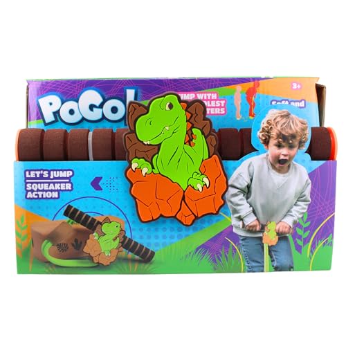 PoGo Stick – Dinosauro a tema Squeaker Action – Adatto per bambini dai 3 anni in su