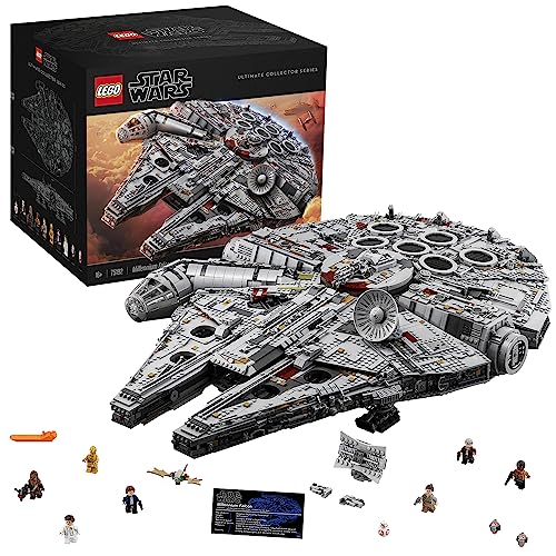 LEGO Star Wars Millennium Falcon, Modellino Esclusivo da Costruire da Collezione con Minifigure Ian, Leia, Chewbecca,