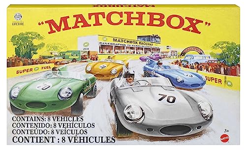 Matchbox - Set da collezione 70° anniversario di 8 macchinine die-cast in scala 1:64, decorazioni di qualità e