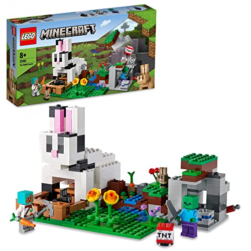 LEGO Minecraft Il Ranch del Coniglio, Idea Regalo di Compleanno, Giochi per Bambini e Bambine da 8 Anni con Figure di