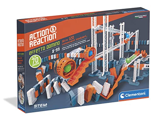 Clementoni- Action & Reaction-Effetto Domino Costruzioni, Pista Biglie per Bambini, Marble Run, Gioco Scientifico 8