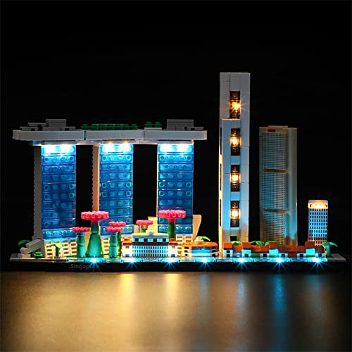 GEAMENT Set di Luci LED Compatibile Con LEGO Singapore – Kit Di Illuminazione per Architecture 21057 Modello da