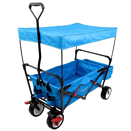 Carrello pieghevole City Bollerwagen FUXTEC - spiaggia - da giardino - trasporto bambini - qualsiasi terreno - tettuccio