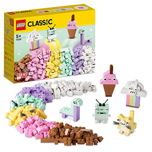 LEGO Classic Divertimento Creativo Pastelli, Set Costruzioni in Mattoncini con Figure di Animali come Dinosauro