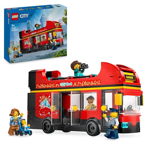 LEGO City Autobus Turistico Rosso a Due Piani, Giochi per Bambini e Bambine da 7 Anni in su con Veicolo Giocattolo in