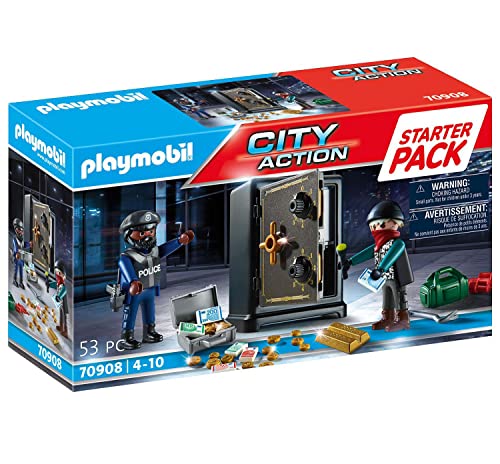 PLAYMOBIL City Action 70908 Starter Pack Ladro e Cassaforte, Giocattoli per Bambini dai 4 Anni