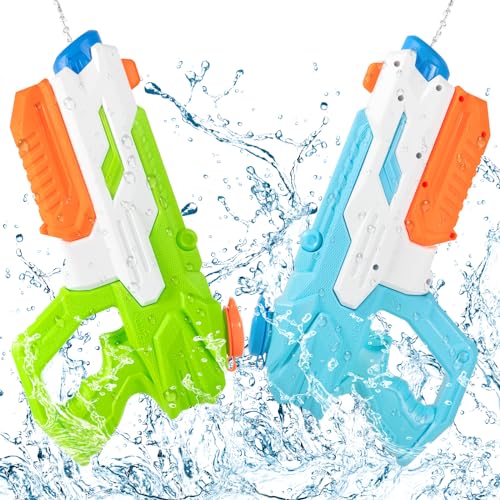 SVIPDDD Set di 2 Pistole ad Acqua,Pistola ad Acqua da 600 Ml, Divertimento di Combattimenti in Acqua per Bambini e