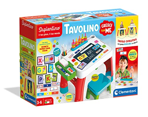 Clementoni - 16745 - Sapientino - Tavolo Cresci Con Me Evolutivo, Tavolino Multiattività Educativo Per Bambini Dai 3