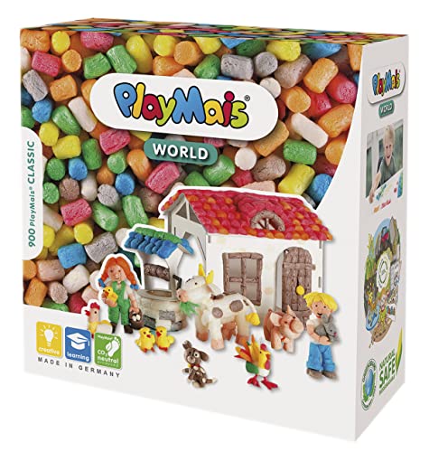 PlayMais World Farm Kit Creativo per Bambini da 3 Anni in su I Circa 1.000 Pezzi, Modelli e Istruzioni per la