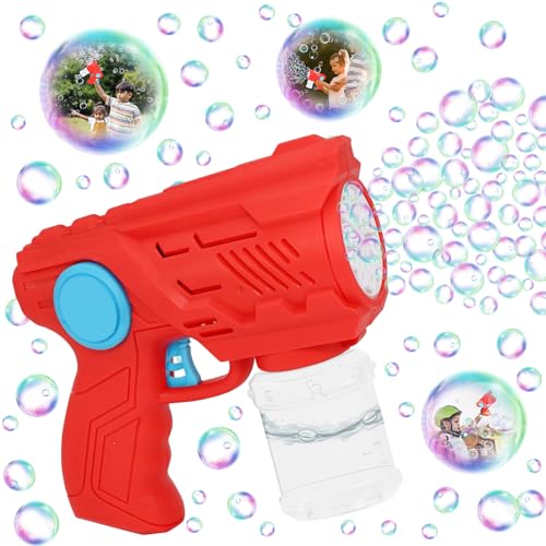 Pistola a Bolle per Bambini, 10 Fori Pistola a bolle d'aria, Automatica Pistola Bolle di Sapone,Macchina Automatica per