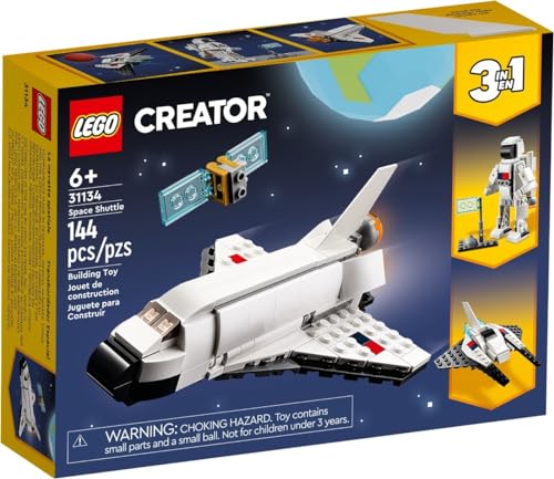 LEGO Creator Space Shuttle, Set 3 in1 con Astronauta e Astronave Giocattolo, Giochi per Bambini e Bambine dai 6 Anni in