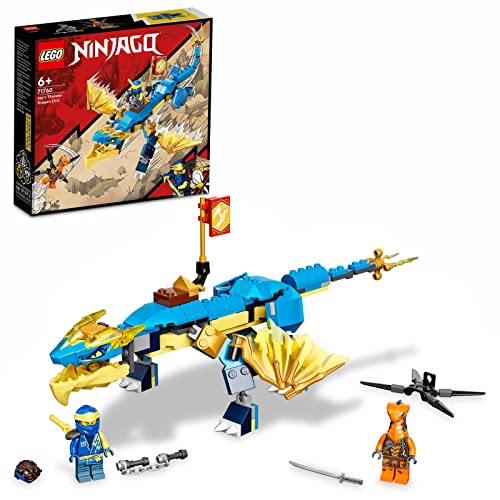 LEGO NINJAGO Dragone del Tuono di Jay - EVOLUTION, Set con Banner da Collezione, Giocattoli per Bambini dai 6 Anni 71760