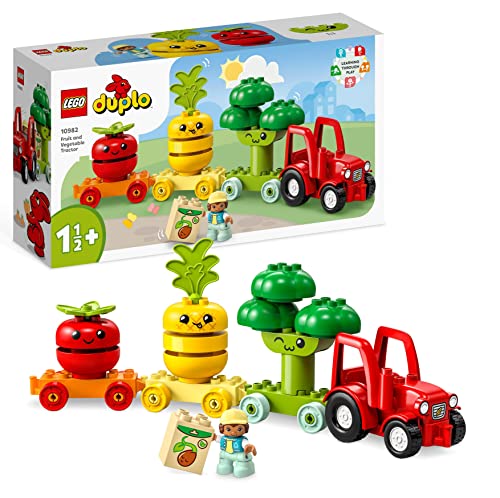 LEGO 10982 DUPLO My First Il Trattore di Frutta e Verdura, Gioco Impilabile per Neonati e Bambini da 1,5 a 3 Anni,