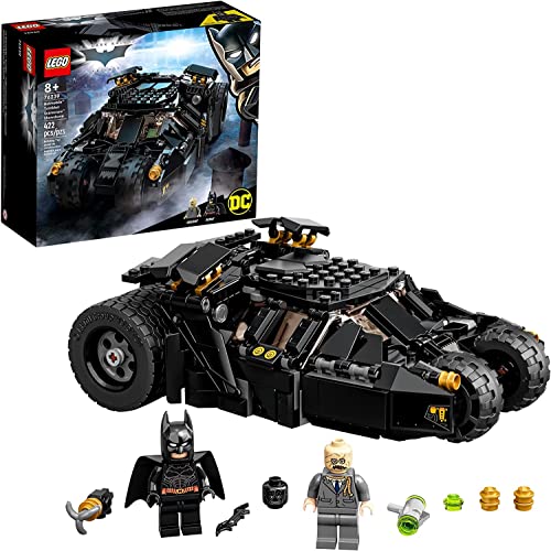 LEGO 76239 DC Batman Bicchiere Batmobile: auto giocattolo spaventapasseri con figurine, Batarang e Grappling, regalo per