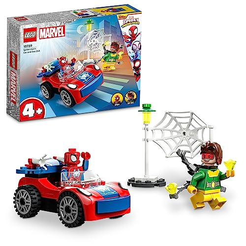 LEGO Marvel L’Auto di Spider-Man e Doc Ock, Giocattolo di Spidey e i Suoi Fantastici Amici, Giochi per Bambini dai 4