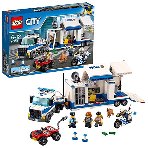 LEGO City Police Centro di Comando Mobile, Set con Camion e Moto Giocattolo della Polizia, Giochi per Bambini di 6-12